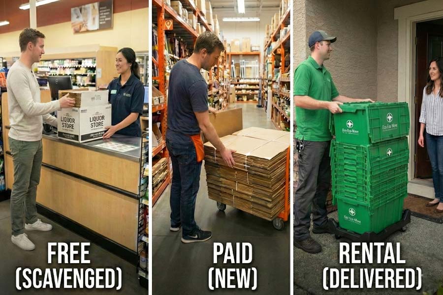 Where to Get Moving Boxes (Free, Paid, or Rentals)