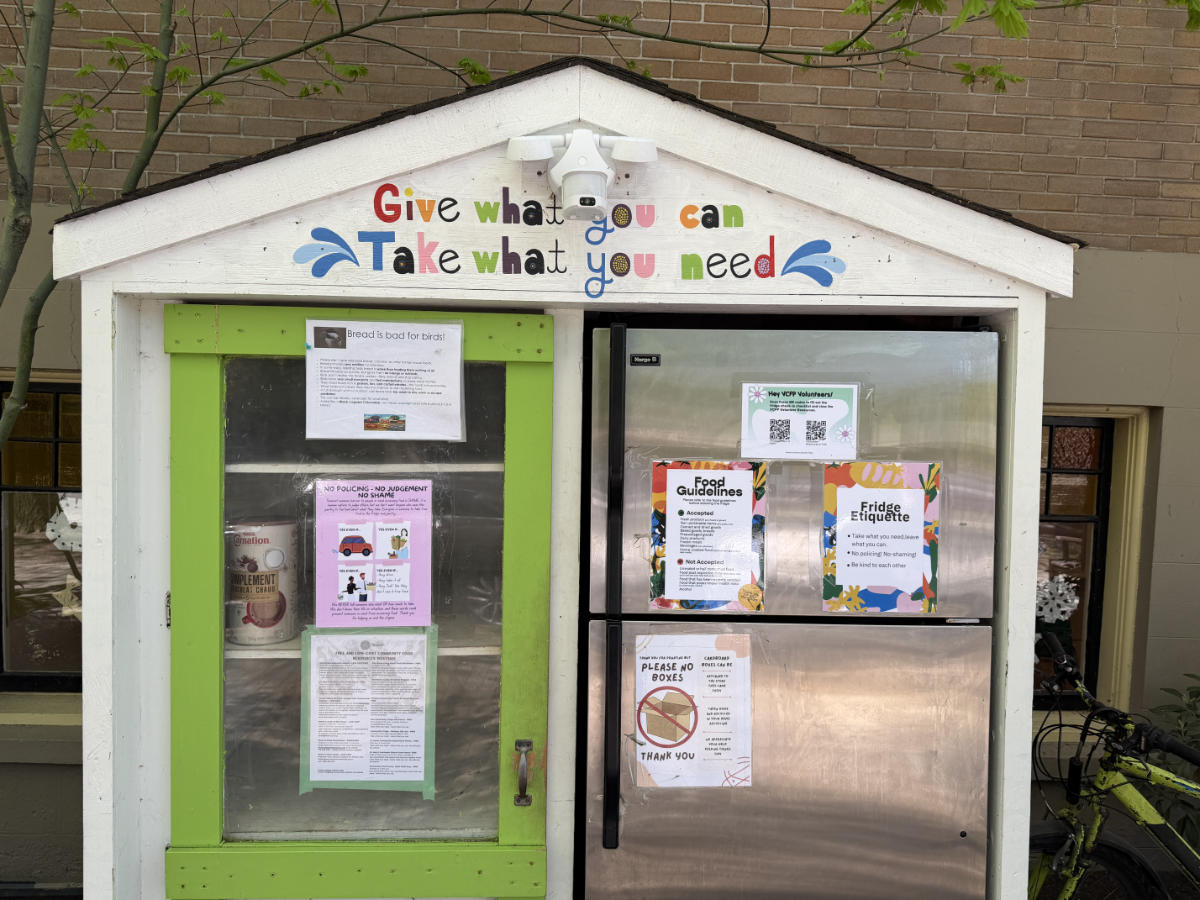 A community food sharing station in Vancouver featuring a 